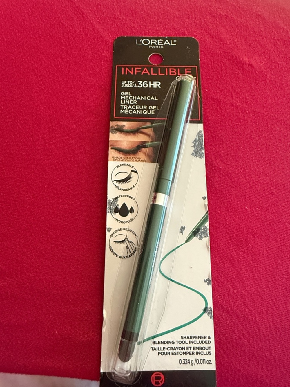 L'Oréal Paris Eyeliner Packaging Backing - White Text on White Card